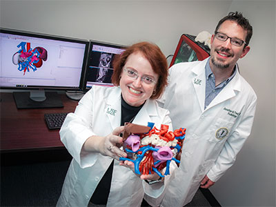 Drs. Summer Decker and Jonathan Ford lead USF Health's 3D lab.