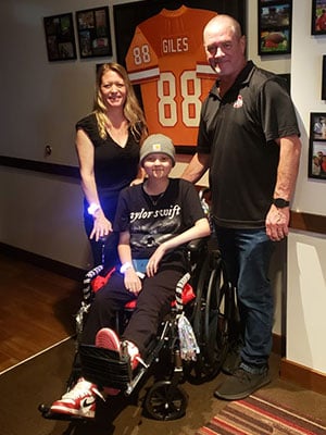 Brooklyn Mathias got a belated birthday present attending the concert with her parents, Bianca and Bryan.