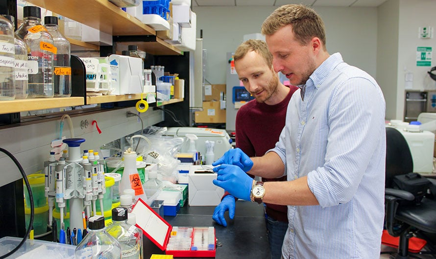 The awardees in the research lab