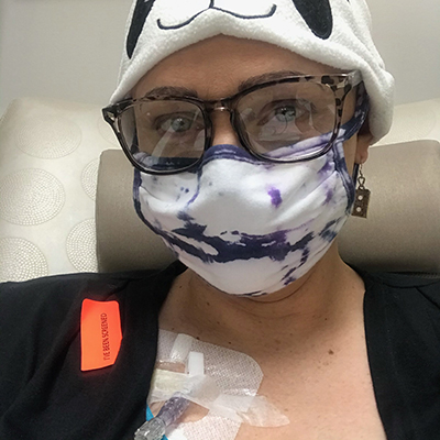 Jennifer Ranck at a Moffitt infusion appointment.