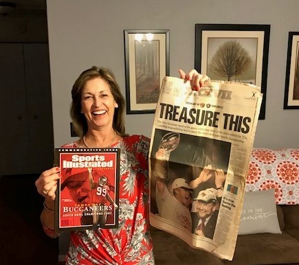 Debra Cheek shares a St. Petersburg Times newspaper article from 2003 when the Bucs won the Super Bowl.
