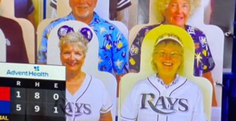 Carol Dennis has been a Rays season ticket holder since the beginning. During the pandemic, her cardboard cutout cheered on her beloved team at Tropicana Field.