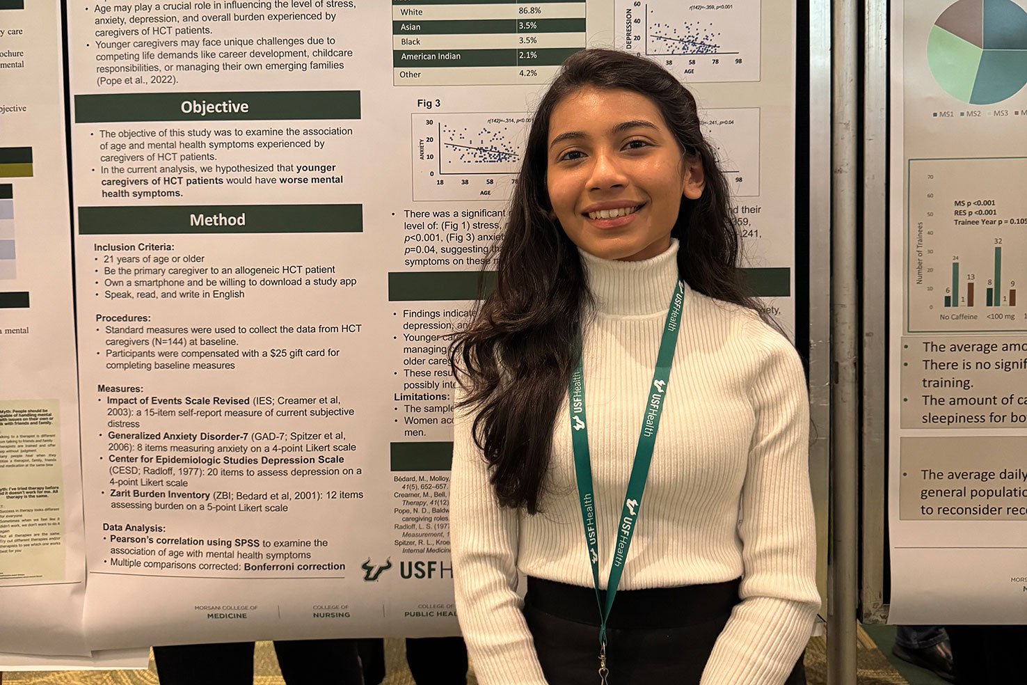 Aarya with her symposium poster
