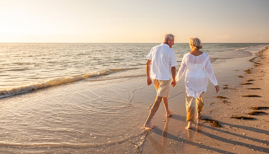 couple walking on the beach
