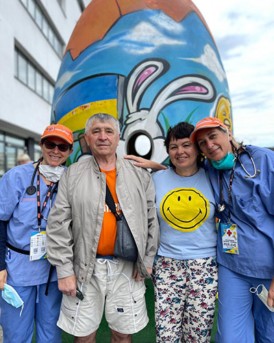 Sweeney and Grenier connected with a Ukrainian couple who stayed in their shelter before moving to Prague.