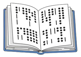 A book with Braille 