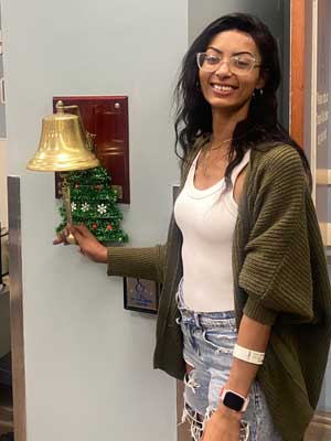 Tiana Short completed a round of radiation while she participates in a clinical trial to treat a rare form of sarcoma.