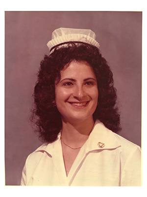 Old photo showing nurse Louisa Rattini-Reich at her 1976 graduation.