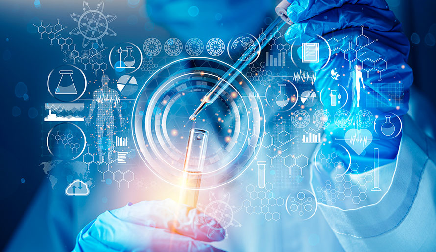 clinical trial vial in research lab