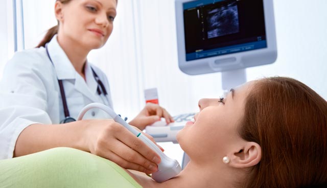 female patient getting an ultrasound