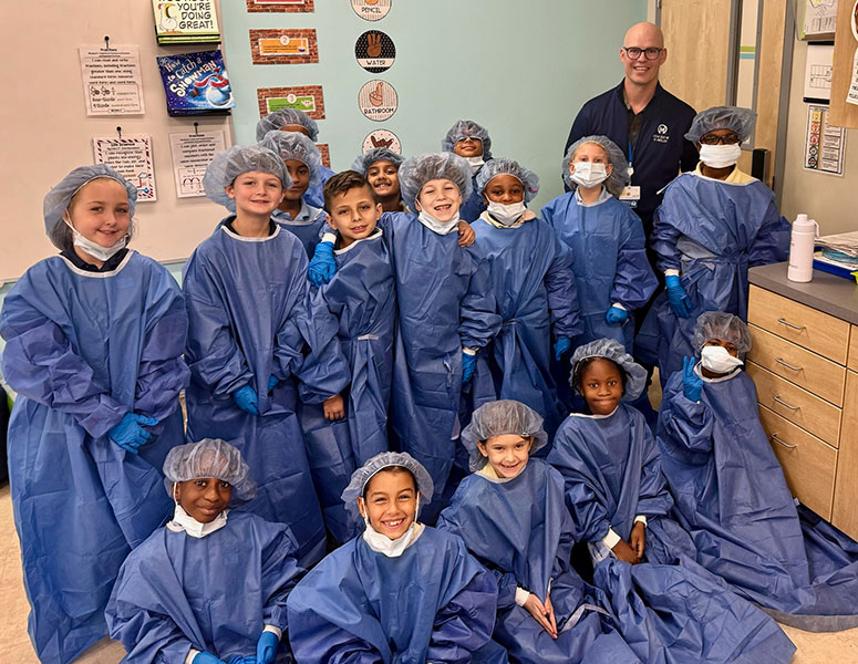 Zoey Zemp and her class enjoyed the hands-on experience thanks to Moffitt’s Dr. Logan Zemp.