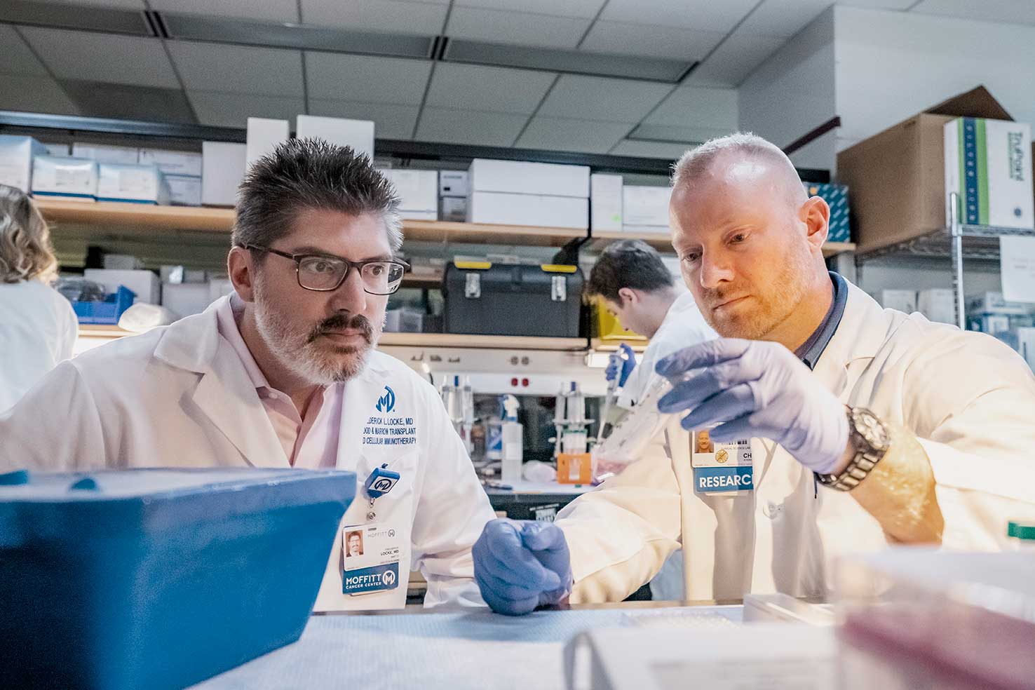 Dr. Locke in a Research lab.