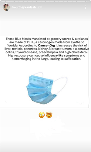 screenshot of kourney kardashian instagram story