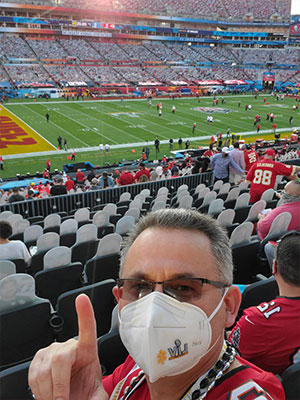 Martinez was among health care workers who attended Super Bowl LV in Tampa.