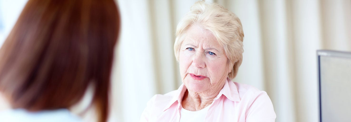 non-hodgkin MALT Lymphoma Patient looking at and listening to 