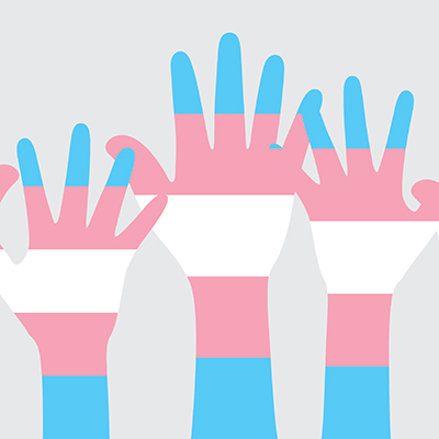 graphic of hands depicting transgender patients equality