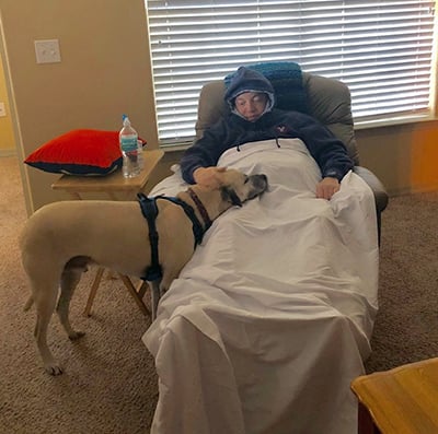 Brian Miller with dog, Bugsy