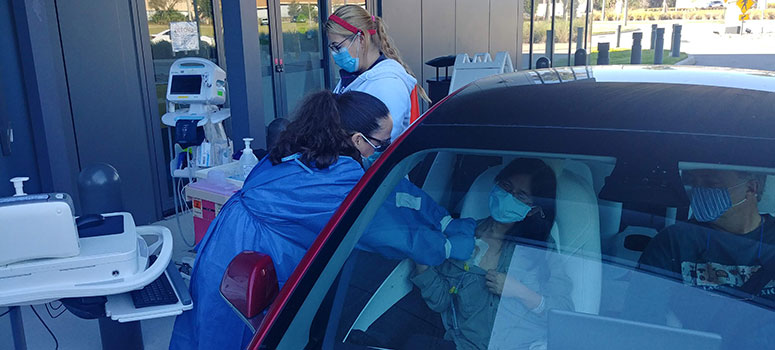 The first curbside clinic opened at the McKinley campus in December 2020.