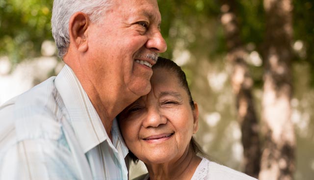 man with multiple myeloma embracing wife