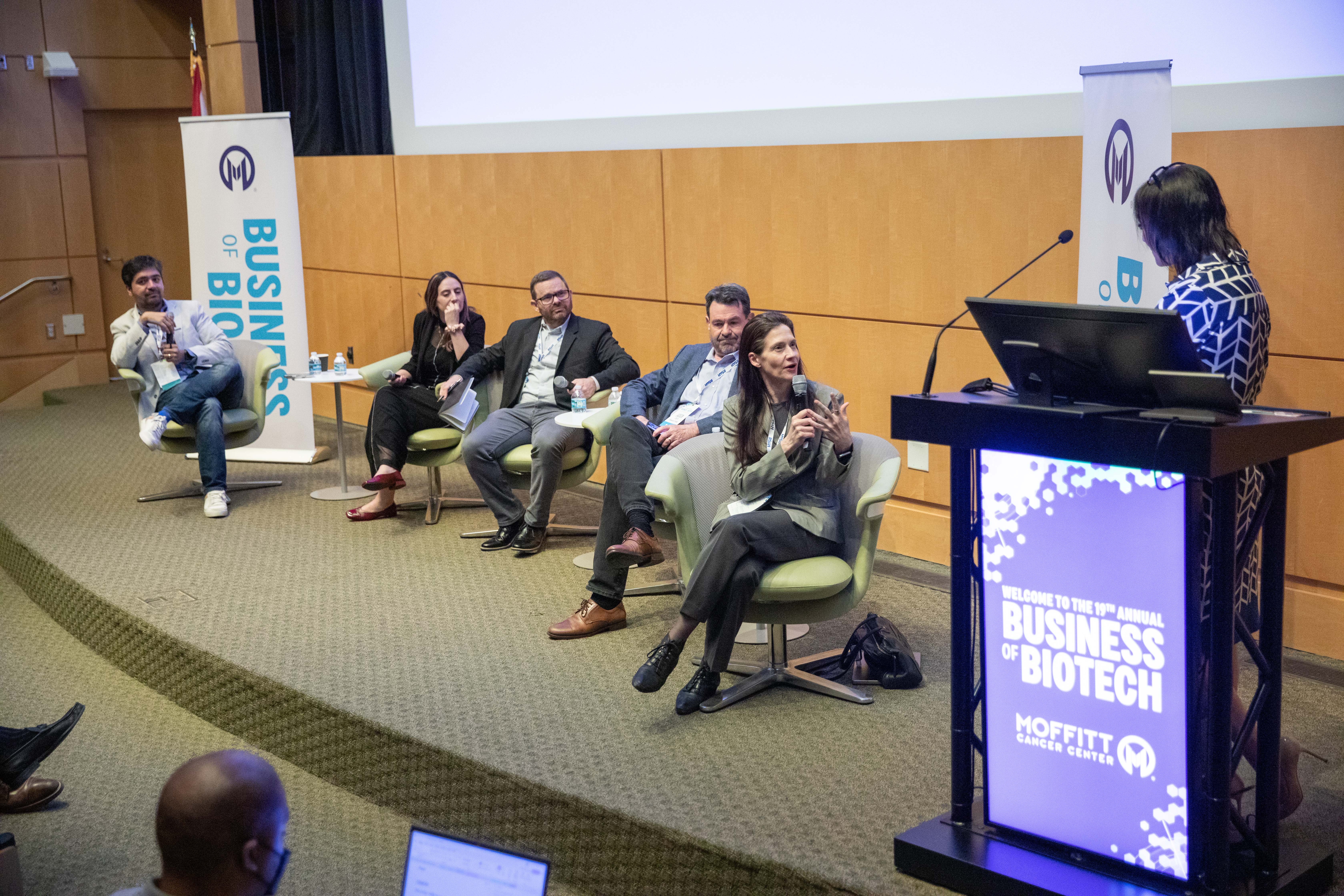 One of the companies pitched during the session was ClearOnc Insights, which connects patients with Moffitt oncologists to deliver remote, evidence-based cancer guidance through employer and payer networks.