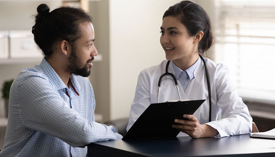 Doctor sharing kaposi sarcoma treatment options