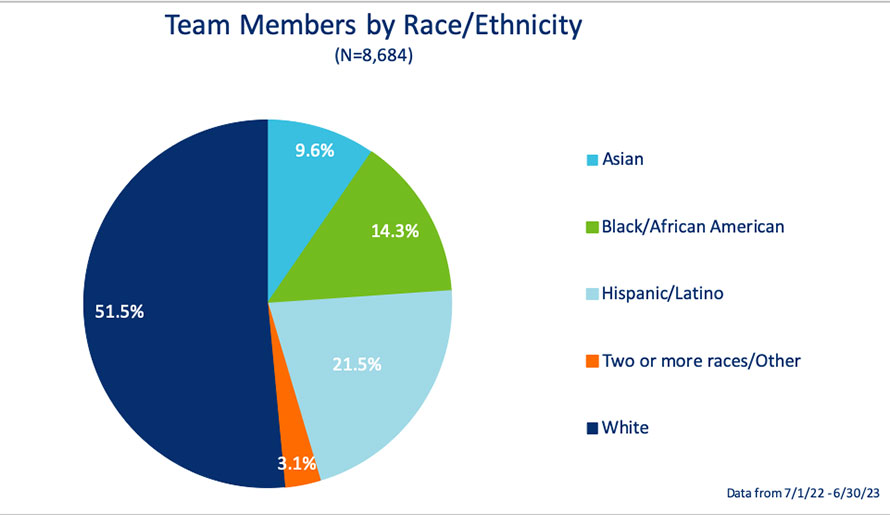 Moffitt team members by race/ethnicity