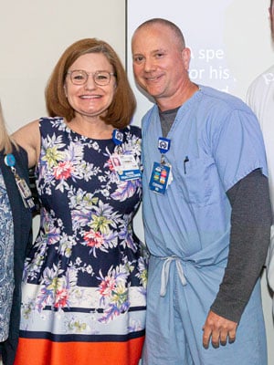 Pam Lowry and the first recipient of the Compassion in Actions Award Stephane Bourassa