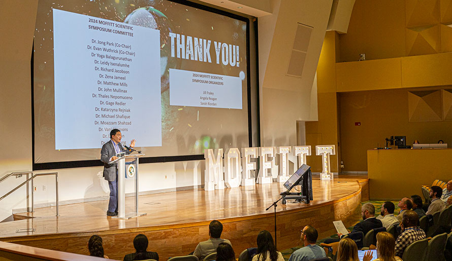 Dr. Patrick Hwu delivers opening remarks