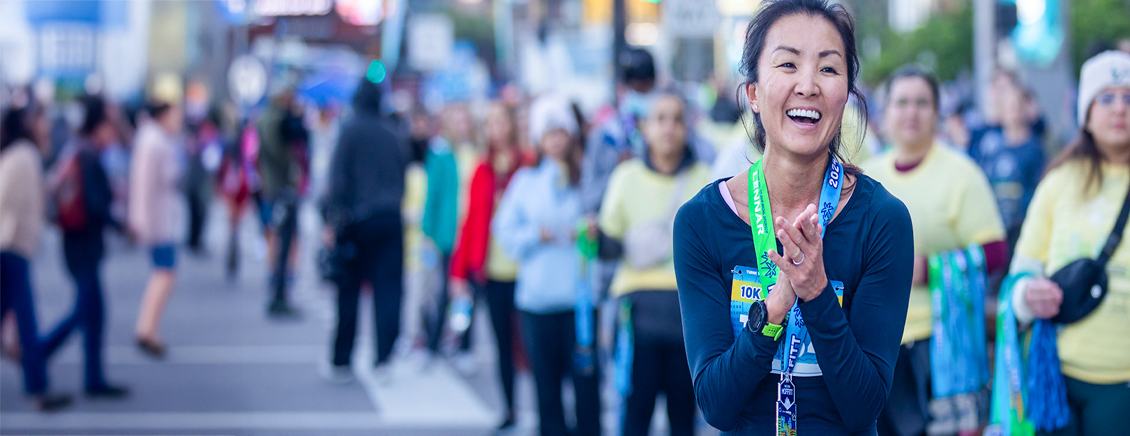 Miles for Moffitt runner cheering