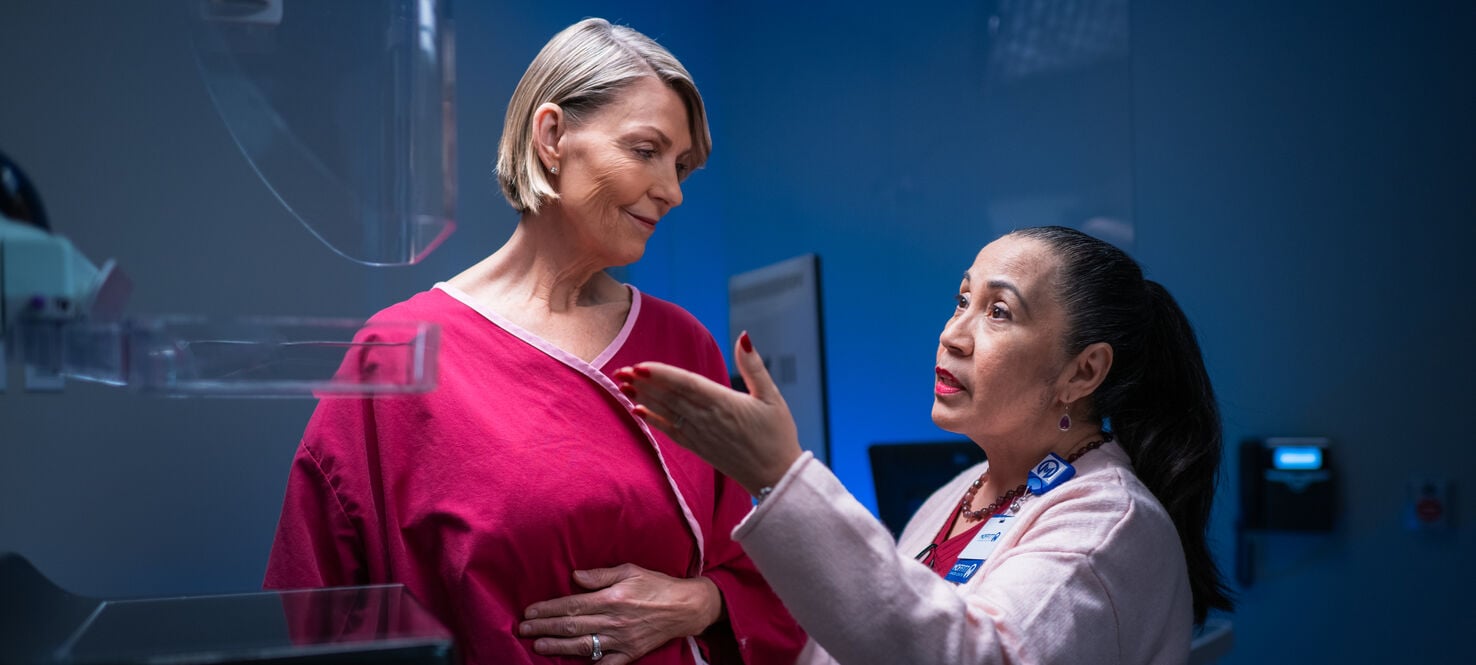 woman getting mammogram at Moffitt at SouthShore