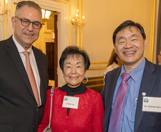 Francisco Sanchez, Loretta Lee and Dr. Patrick Hwu