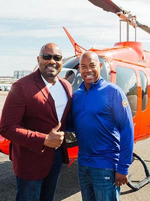 Victor Young, left, with Jonathan Graham