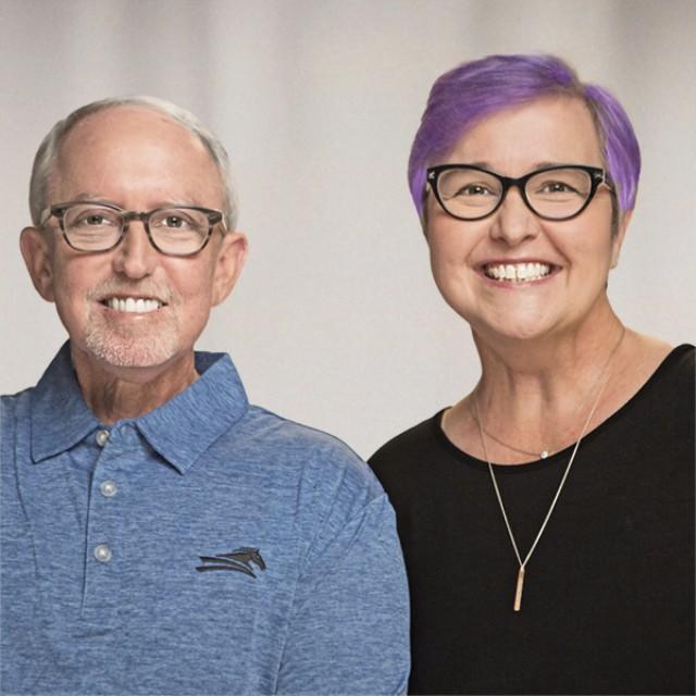 Ellen, Thyroid and Neck Cancer survivor, with her husband.