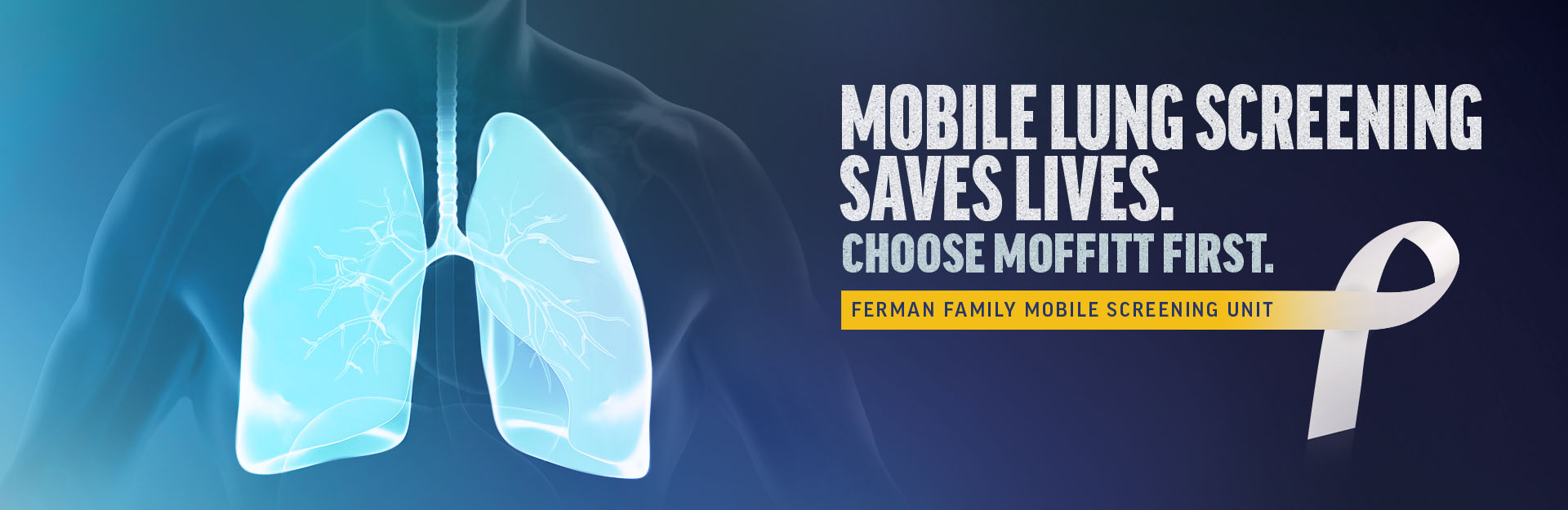 Image of lungs with caption lung screening can save your life