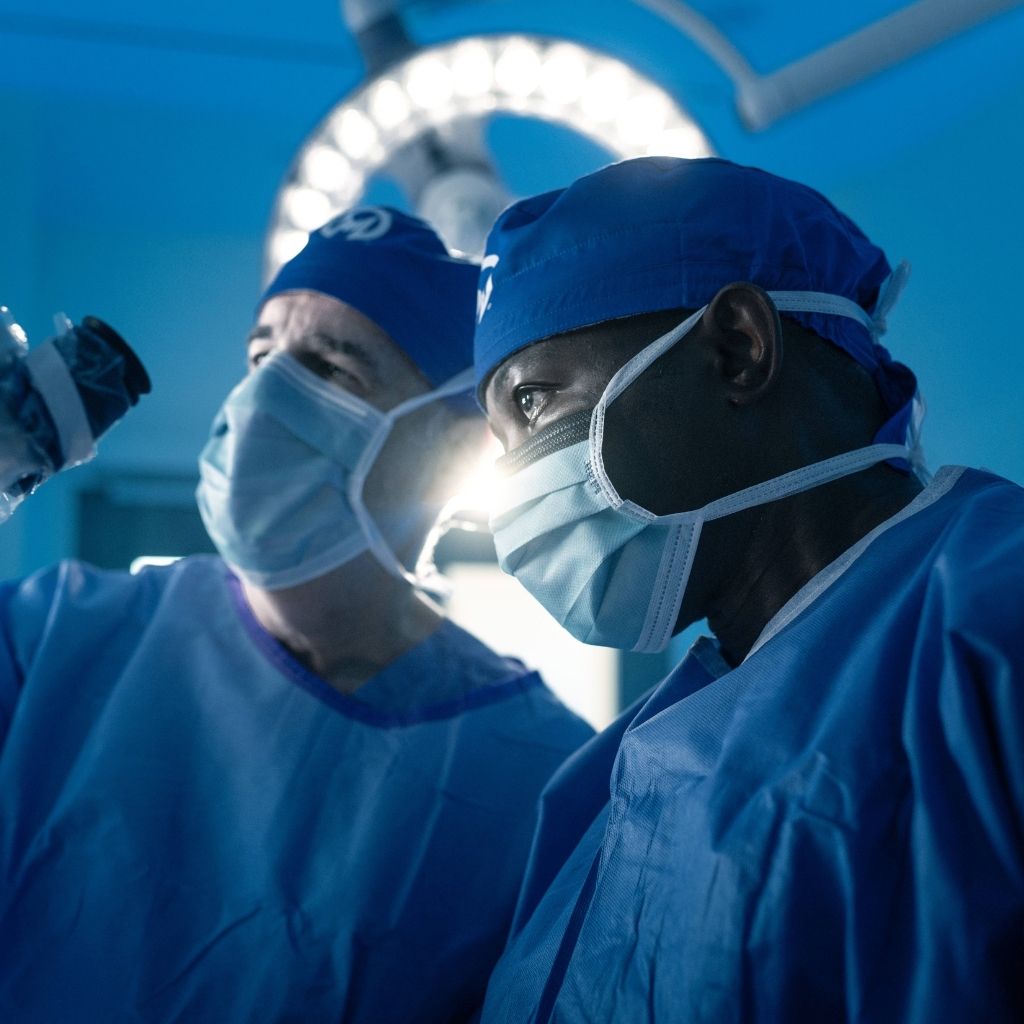 Two surgeons in an operating room.