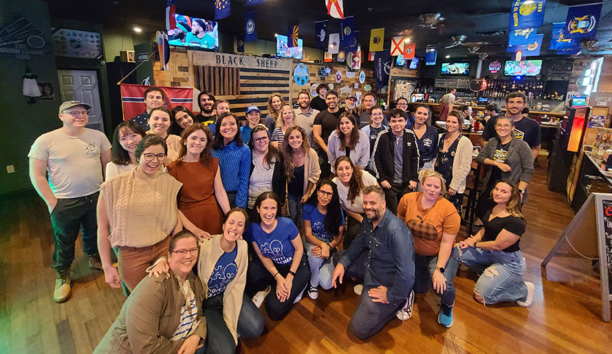 Post docs participating in Bingo Night 