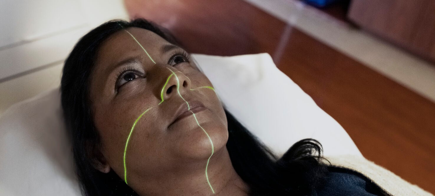 radiation therapy on female patient